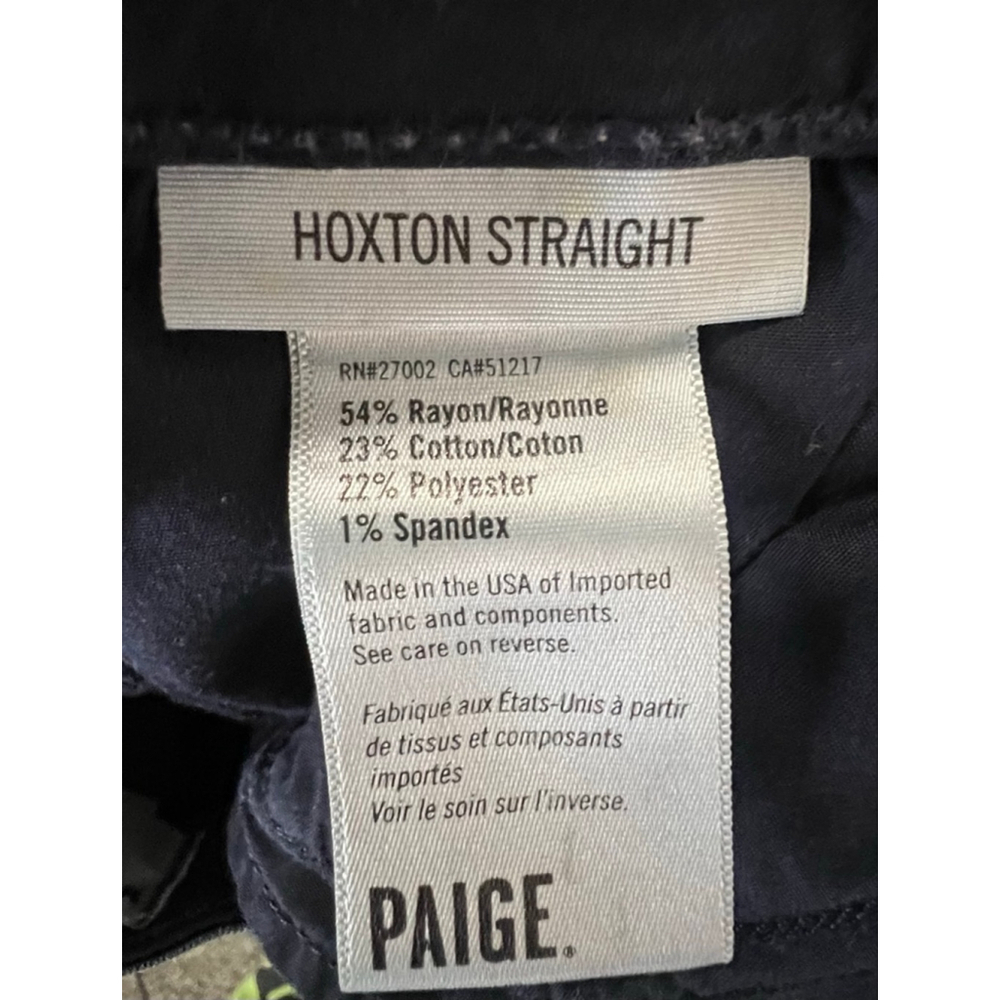 PAIGE Dark Wash Hoxton Straight Leg Midrise Stretchy Denim Jeans - Picture 3 of 5